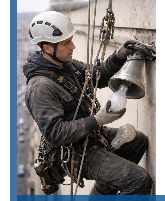 Замена ламп на высоте в Соли-Илецке профессионально и быстро