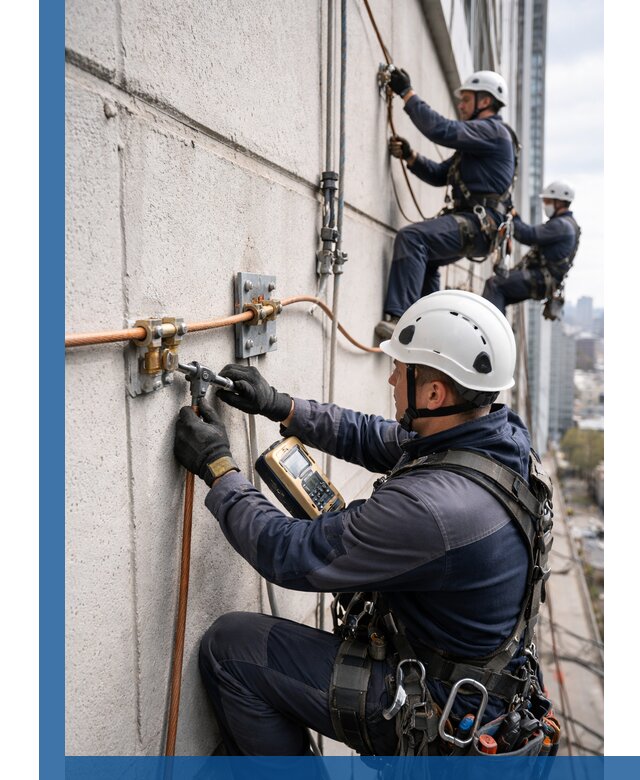 Монтаж системы заземления здания и молниезащиты в Соли-Илецке