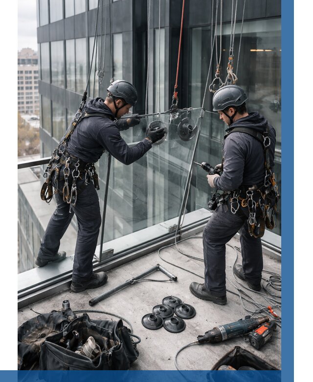 Монтаж стеклянных ограждений в Соли-Илецке от 2605 р. | ВЫСОТНИК-Сои