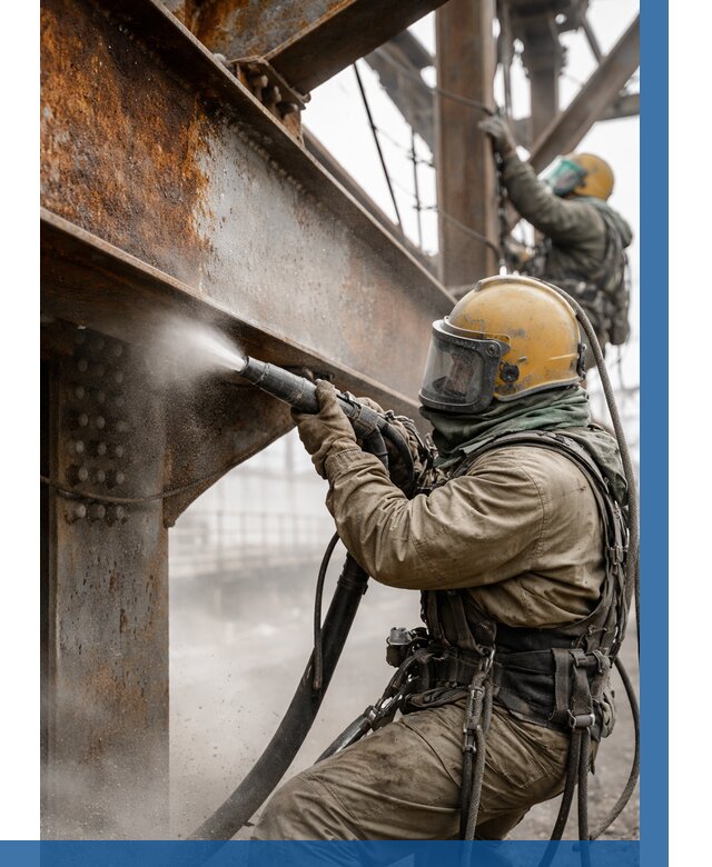 Пескоструйная очистка металлоконструкций в Соли-Илецке по 625 р.  ВЫСОТНИК-Сои