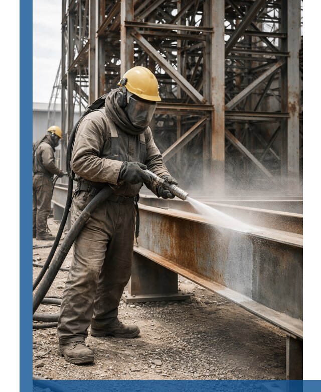 Пескоструйная очистка металлоконструкций в Соли-Илецке промышленная