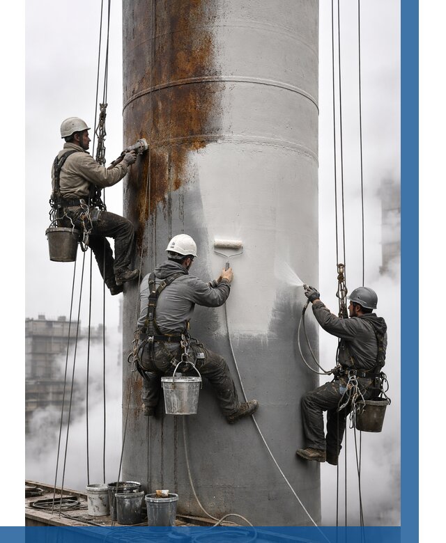 Покраска дымовых труб в Соли-Илецке от 8855 р. | ВЫСОТНИК-Сои