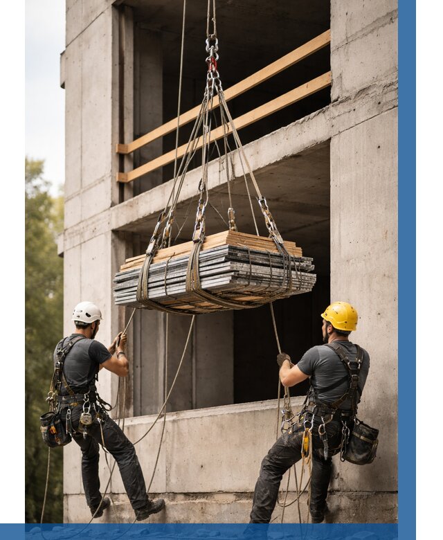 Подъем материала на этаж веревками в Соли-Илецке от 1563 р. | ВЫСОТНИК-Сои