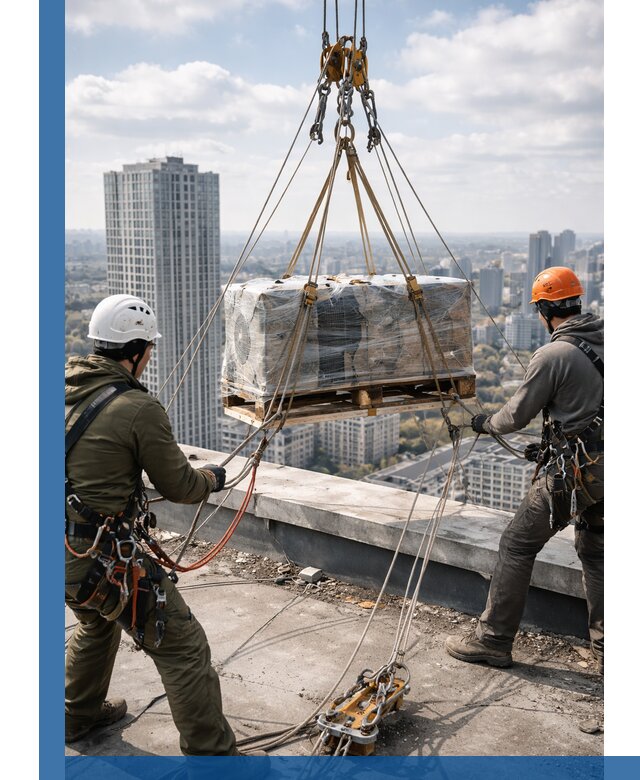Подъем и монтаж крупногабаритных грузов на крышу в Соли-Илецке