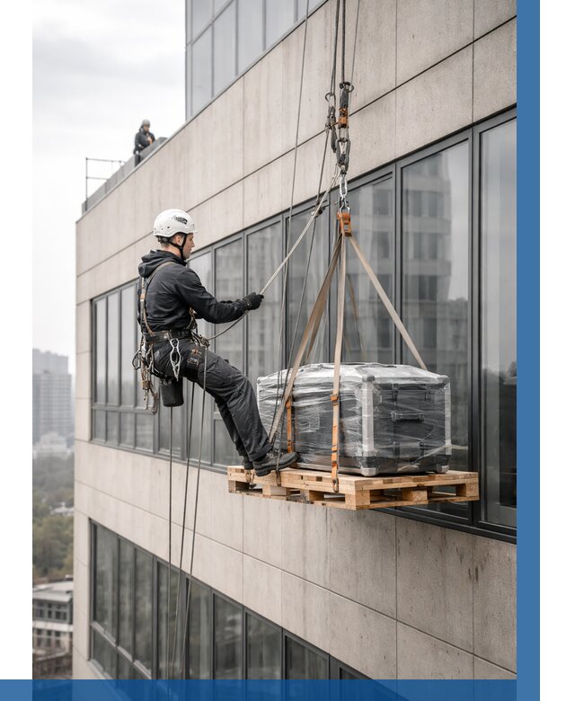 Спуск груза по фасаду в Соли-Илецке от 3646 р. | ВЫСОТНИК-Сои