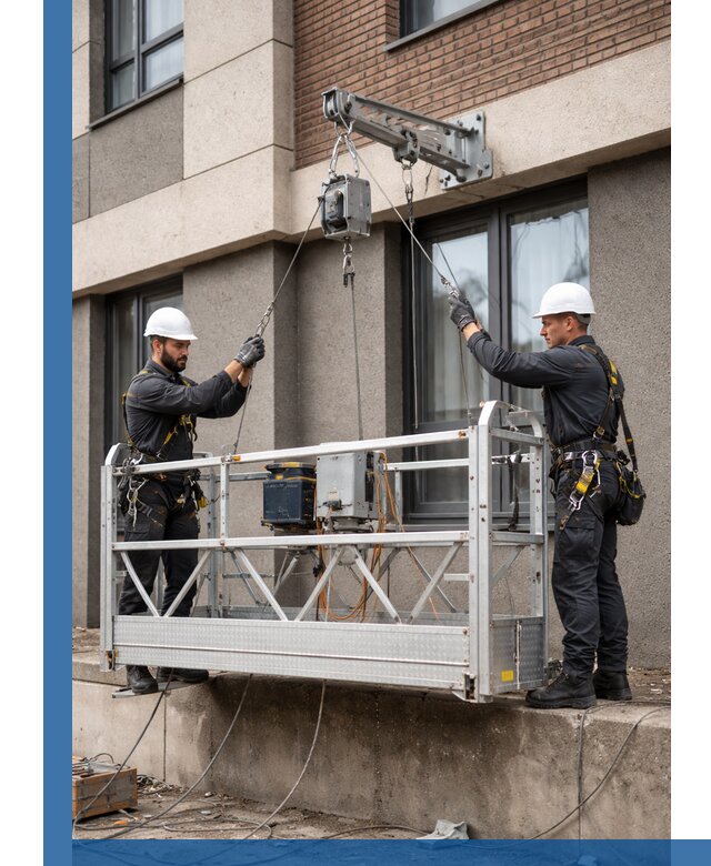 Монтаж и подъем фасадной люльки в Соли-Илецке с гарантией безопасности