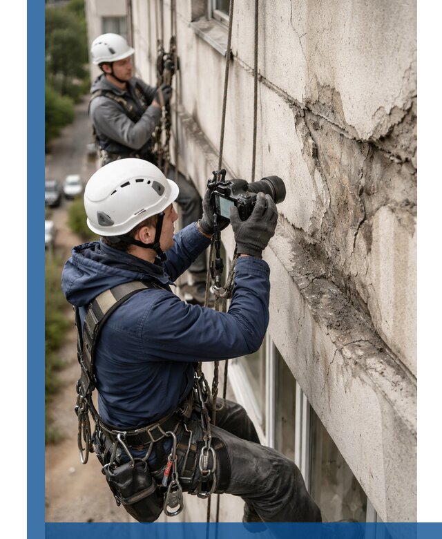 Фотофиксация дефектов фасада с высотной съемкой в Соли-Илецке