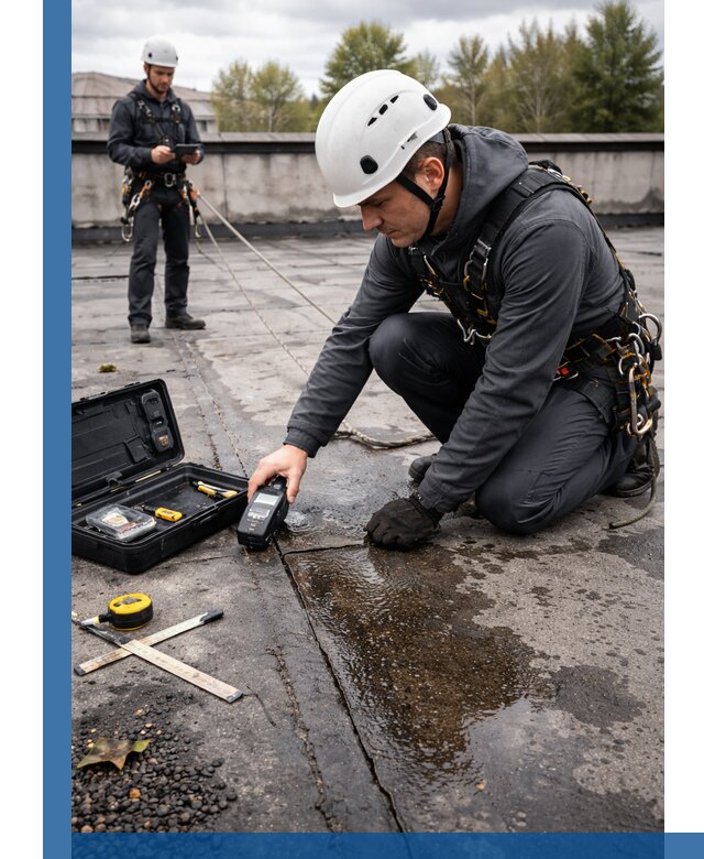 Обследование кровли на протечки и выявление дефектов в Соли-Илецке